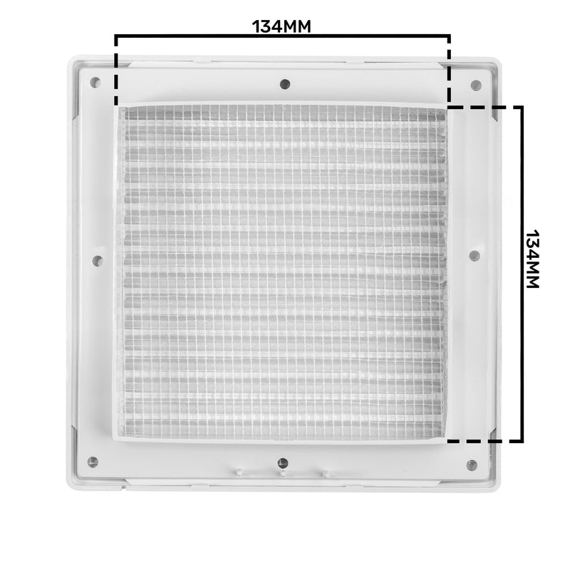 Louvre Vent White DL/135 RW LUX With Fly Mesh - Hardware > Heating, Ventilation & Air Conditioning