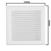 Louvre Vent White DL/135 RW LUX With Fly Mesh - Hardware > Heating, Ventilation & Air Conditioning