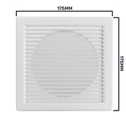 Louvre Vent White DL/125 RW LUX With Fly Mesh - Hardware > Heating, Ventilation & Air Conditioning