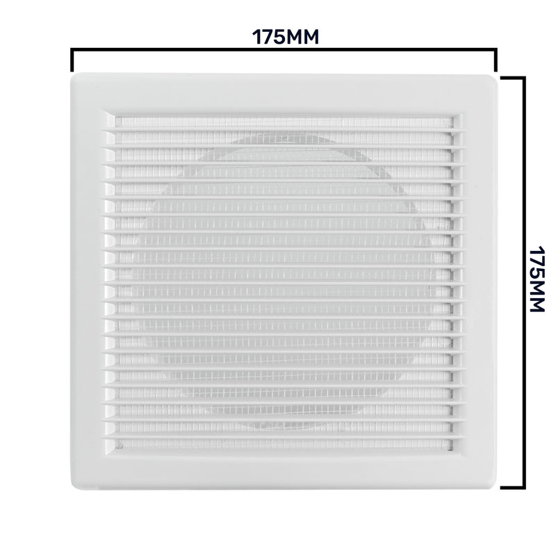 Louvre Vent White DL/125 RW LUX With Fly Mesh - Hardware > Heating, Ventilation & Air Conditioning