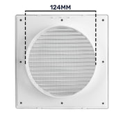 Louvre Vent White DL/125 RW LUX With Fly Mesh - Hardware > Heating, Ventilation & Air Conditioning