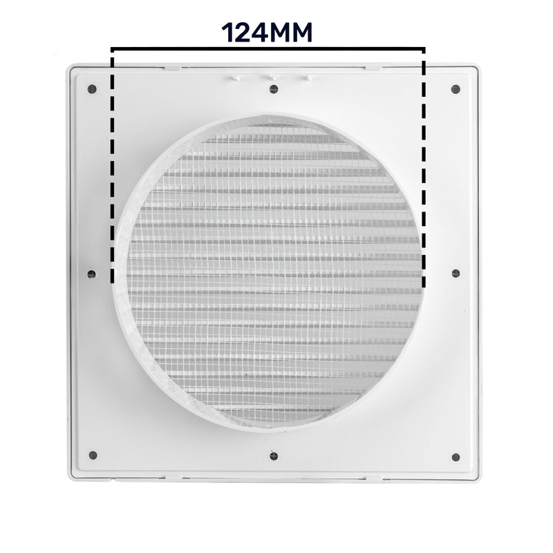 Louvre Vent White DL/125 RW LUX With Fly Mesh - Hardware > Heating, Ventilation & Air Conditioning