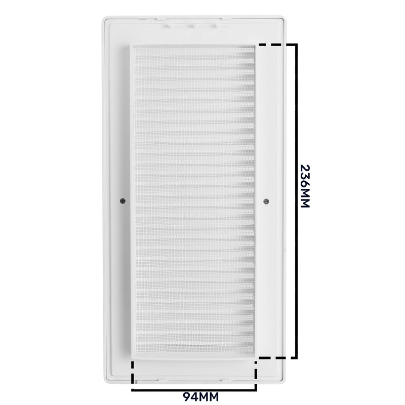 Louvre Vent Duo Smart 90/240 90mm X 240mm With Fly Mesh - Hardware > Heating, Ventilation & Air Conditioning