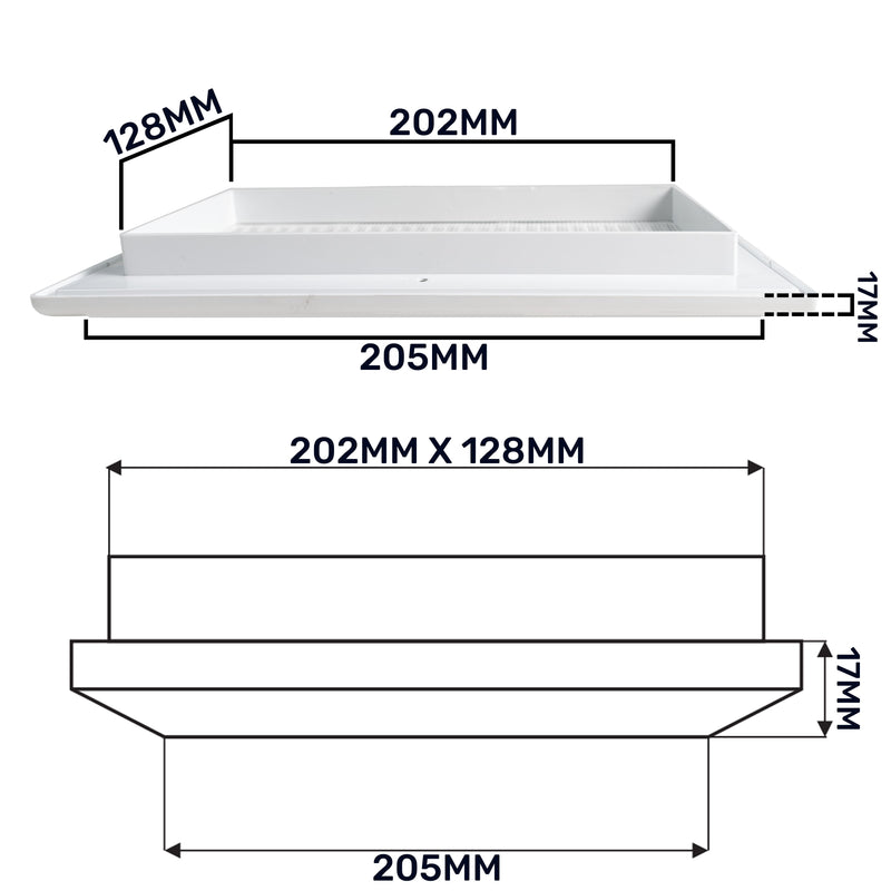 Louvre Vent Duo Smart 140/210 140mm X 210mm With Fly Mesh - Hardware > Heating, Ventilation & Air Conditioning
