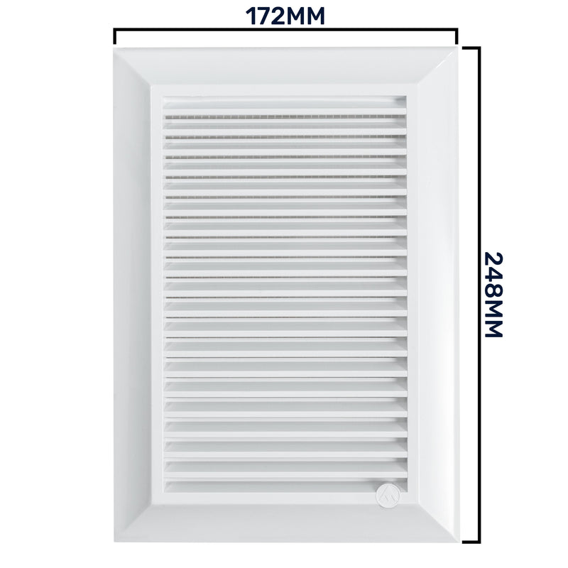 Louvre Vent Duo Smart 140/210 140mm X 210mm With Fly Mesh - Hardware > Heating, Ventilation & Air Conditioning