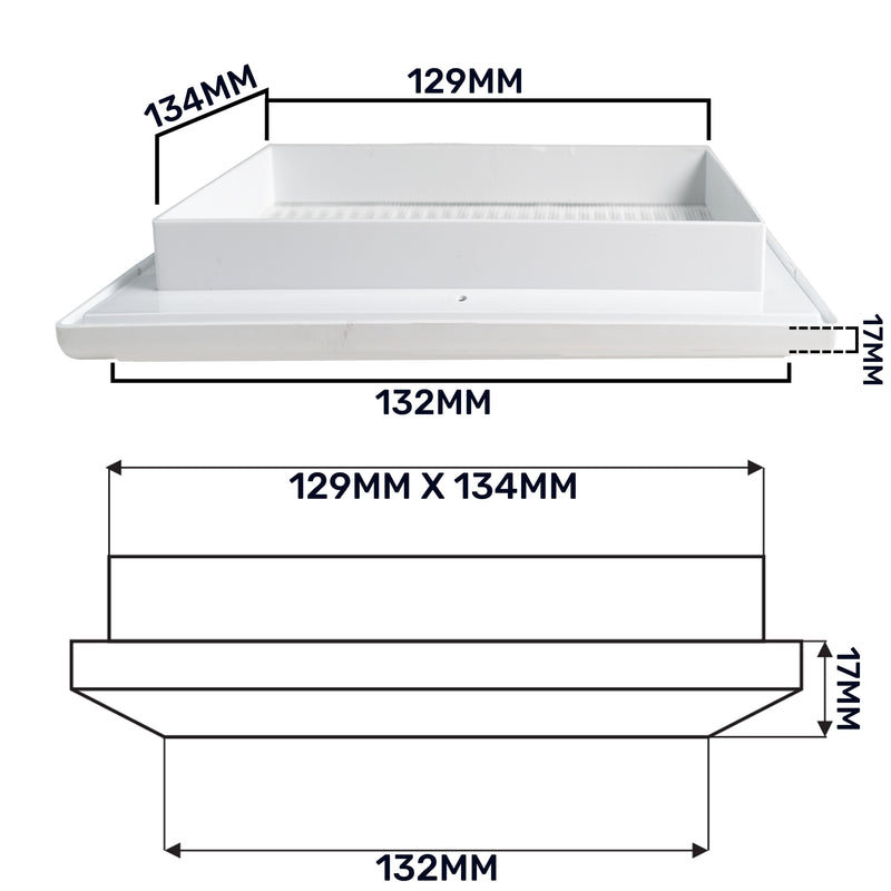 Louvre Vent White Duo Smart 135G 135mm With Fly Mesh - Hardware > Heating, Ventilation & Air Conditioning