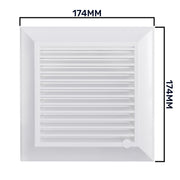 Louvre Vent White Duo Smart 135G 135mm With Fly Mesh - Hardware > Heating, Ventilation & Air Conditioning