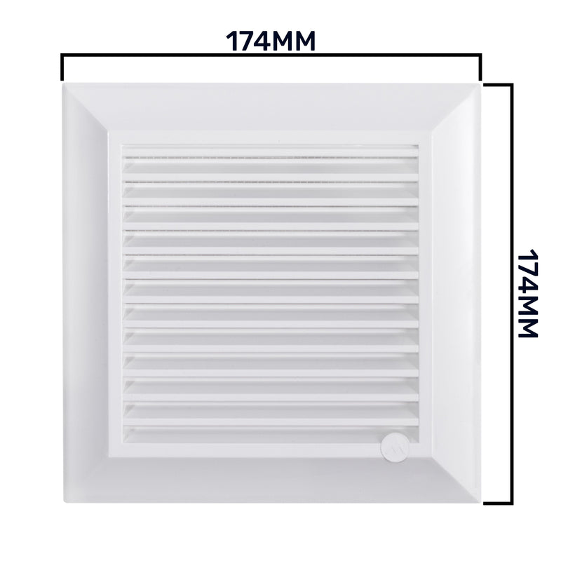 Louvre Vent White Duo Smart 135G 135mm With Fly Mesh - Hardware > Heating, Ventilation & Air Conditioning