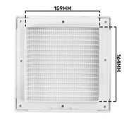 Louvre Vent White Duo Smart 165 With Fly Mesh - Hardware > Heating, Ventilation & Air Conditioning