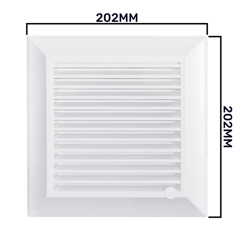 Louvre Vent White Duo Smart 165 With Fly Mesh - Hardware > Heating, Ventilation & Air Conditioning