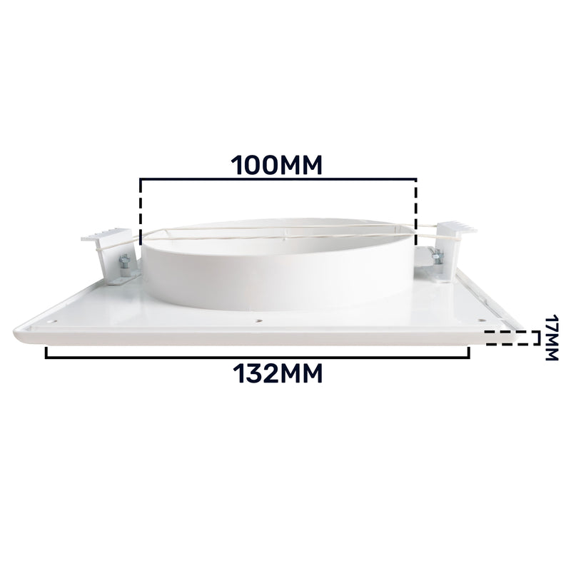Louvre Vent White Duo Smart 135 fi 100mm With Fly Mesh - Hardware > Heating, Ventilation & Air Conditioning