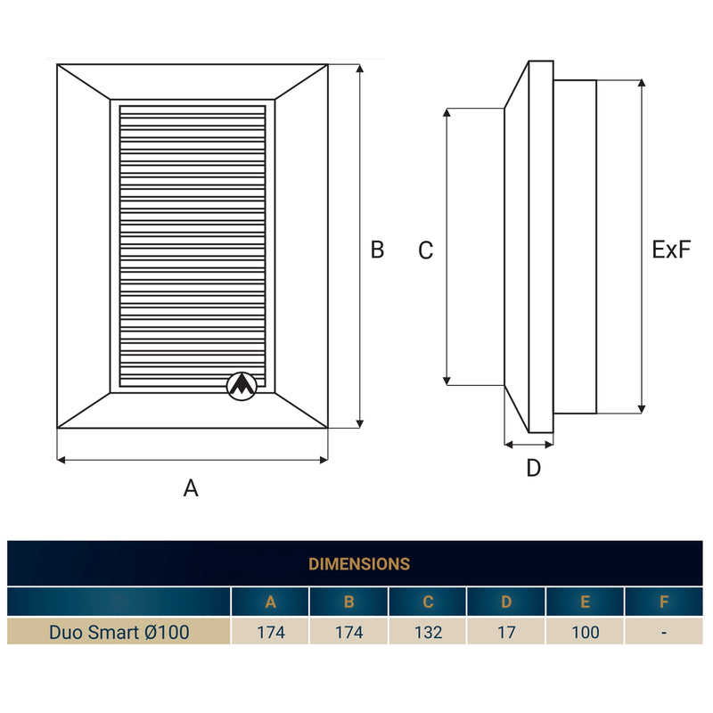 Louvre Vent White Duo Smart 135 fi 100mm With Fly Mesh - Hardware > Heating, Ventilation & Air Conditioning