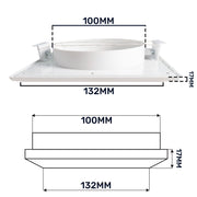 Louvre Vent White Duo Smart 135 fi 100mm With Fly Mesh - Hardware > Heating, Ventilation & Air Conditioning