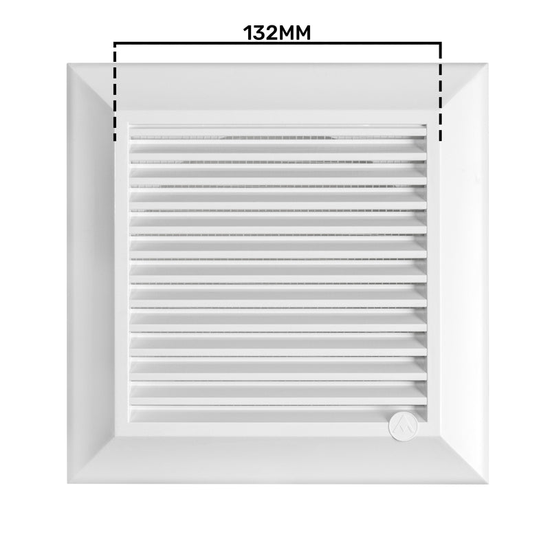 Louvre Vent White Duo Smart 135 fi 125mm With Fly Mesh - Hardware > Heating, Ventilation & Air Conditioning