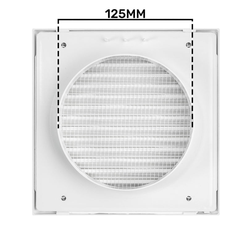 Louvre Vent White Duo Smart 135 fi 125mm With Fly Mesh - Hardware > Heating, Ventilation & Air Conditioning