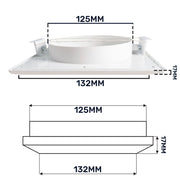 Louvre Vent White Duo Smart 135 fi 125mm With Fly Mesh - Hardware > Heating, Ventilation & Air Conditioning