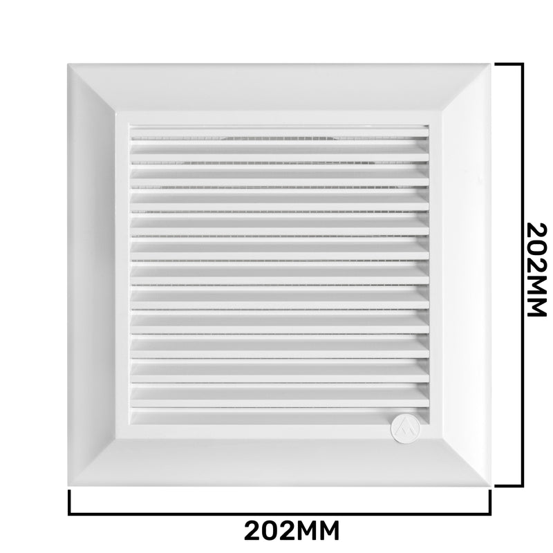 Louvre Vent White Duo Smart 165 fi 150mm With Fly Mesh - Hardware > Heating, Ventilation & Air Conditioning