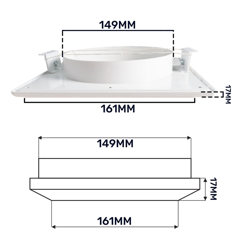 Louvre Vent White Duo Smart 165 fi 150mm With Fly Mesh - Hardware > Heating, Ventilation & Air Conditioning