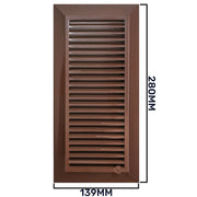 Louvre Vent Duo Smart 90/240 Brown 90mm x 240mm With Fly Mesh - Hardware > Heating, Ventilation & Air Conditioning