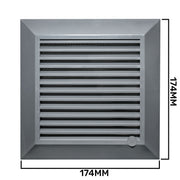 Louvre Vent Graphite Duo Smart 135G 135mm With Fly Mesh - Hardware > Heating, Ventilation & Air Conditioning