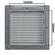 Louvre Vent Graphite Duo Smart 135G 135mm With Fly Mesh - Hardware > Heating, Ventilation & Air Conditioning