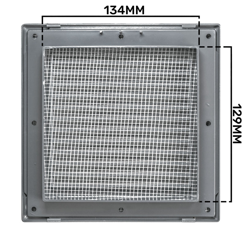 Louvre Vent Graphite Duo Smart 135G 135mm With Fly Mesh - Hardware > Heating, Ventilation & Air Conditioning