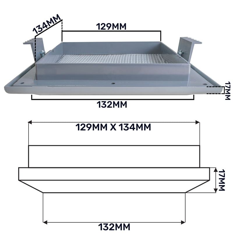 Louvre Vent Graphite Duo Smart 135G 135mm With Fly Mesh - Hardware > Heating, Ventilation & Air Conditioning