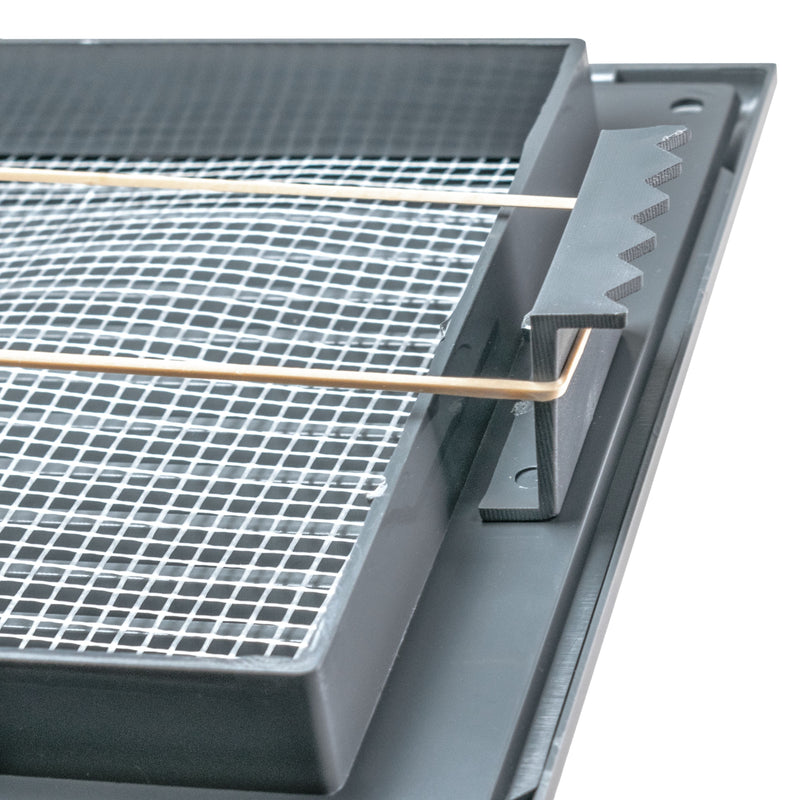Louvre Vent Graphite Duo Smart 135G 135mm With Fly Mesh - Hardware > Heating, Ventilation & Air Conditioning