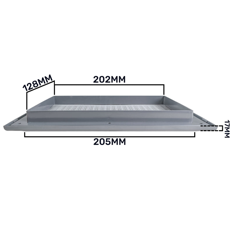 Louvre Vent Graphite Duo Smart 140/210 140mm X 210mm With Fly Mesh - Hardware > Heating, Ventilation & Air Conditioning