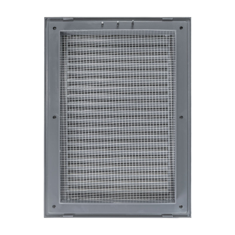 Louvre Vent Graphite Duo Smart 140/210 140mm X 210mm With Fly Mesh - Hardware > Heating, Ventilation & Air Conditioning