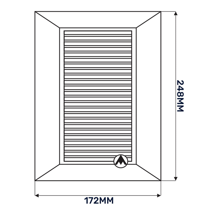 Louvre Vent Graphite Duo Smart 140/210 140mm X 210mm With Fly Mesh - Hardware > Heating, Ventilation & Air Conditioning