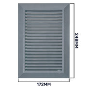 Louvre Vent Graphite Duo Smart 140/210 140mm X 210mm With Fly Mesh - Hardware > Heating, Ventilation & Air Conditioning