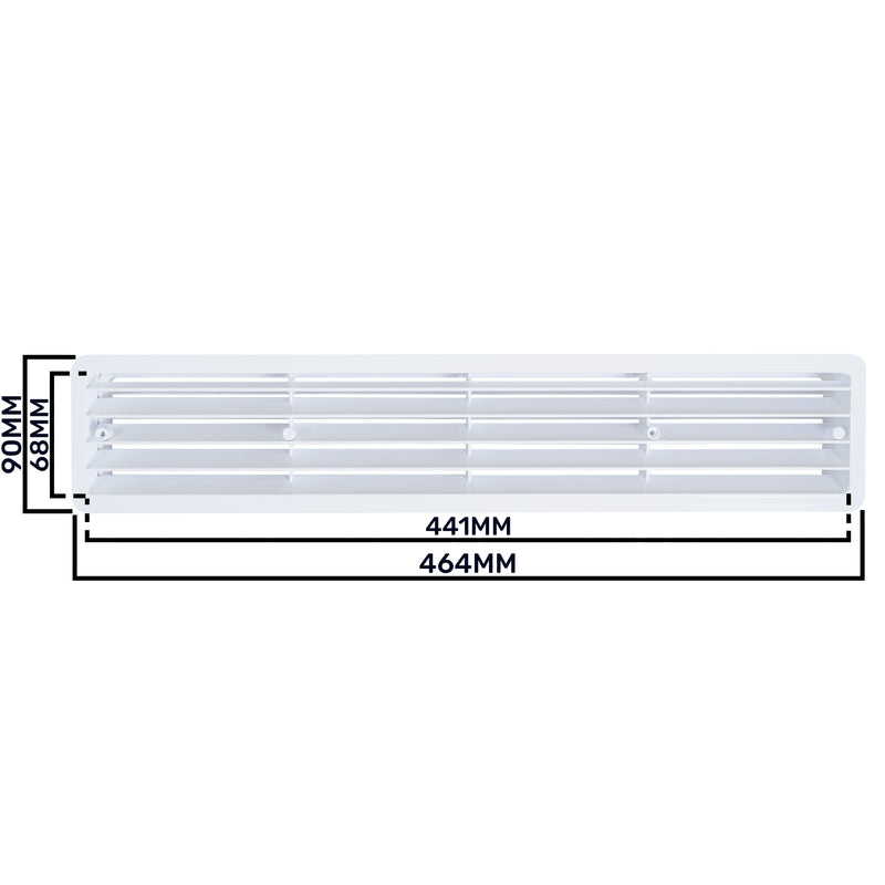 Door Louvre Vent KD 70mm—450mm - Hardware > Heating, Ventilation & Air Conditioning