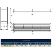 Door Louvre Vent KD 70mm—450mm - Hardware > Heating, Ventilation & Air Conditioning
