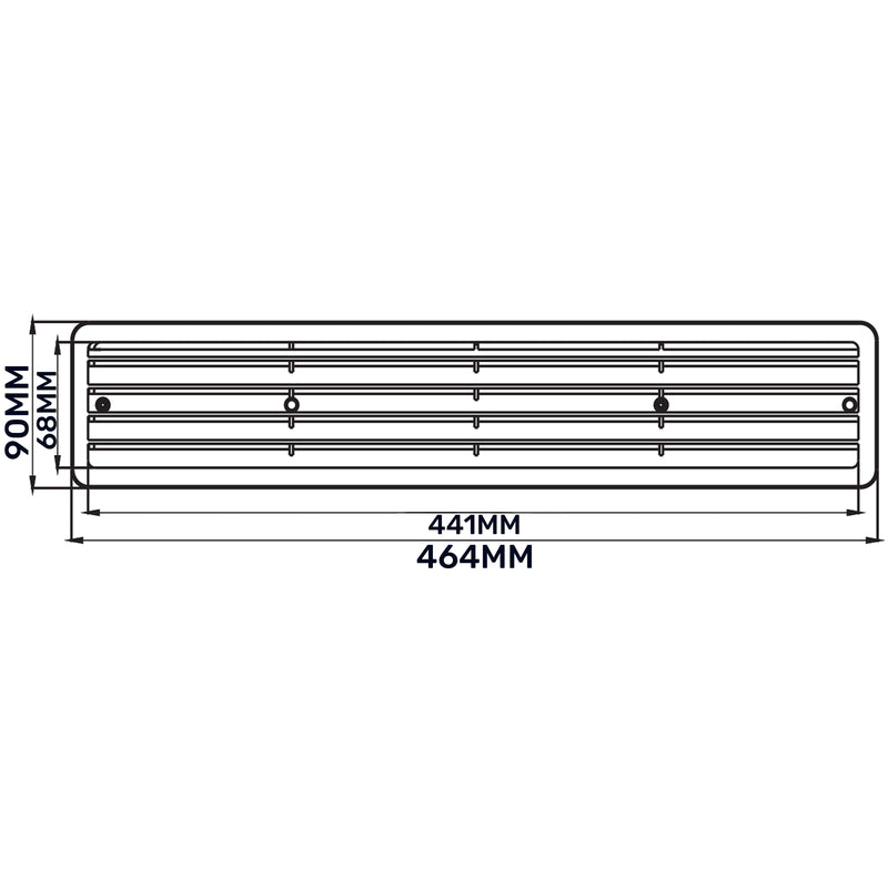 Door Louvre Vent KD 70mm—450mm - Hardware > Heating, Ventilation & Air Conditioning