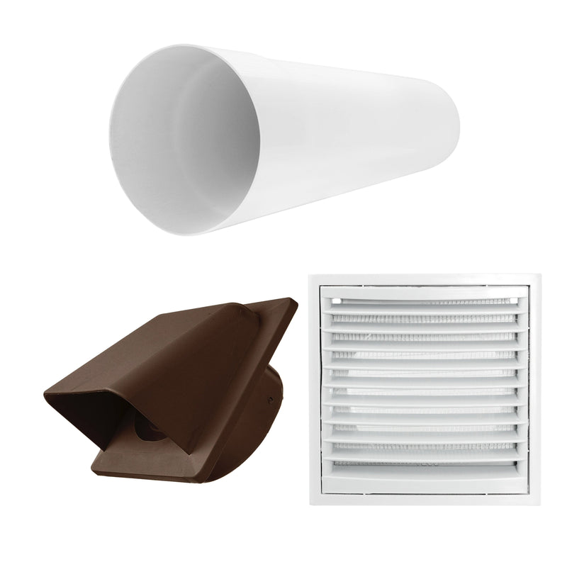 Through Wall Ventilation Kit Louvre Vent VC-KR0153 with Brown External Vent - OTHER