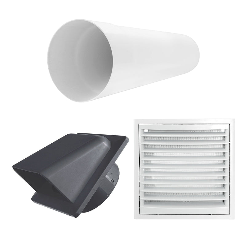 Through Wall Ventilation Kit Louvre Vent VC-KR0153 with Graphite External Vent - OTHER