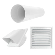 Through Wall Ventilation Kit Louvre Vent VC-KR0153 with White External Vent - OTHER