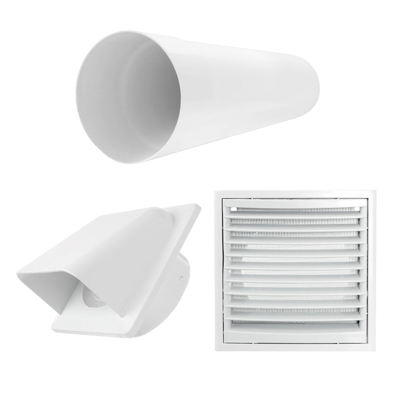 Through Wall Ventilation Kit Louvre Vent VC-KR0153 with White External Vent - OTHER