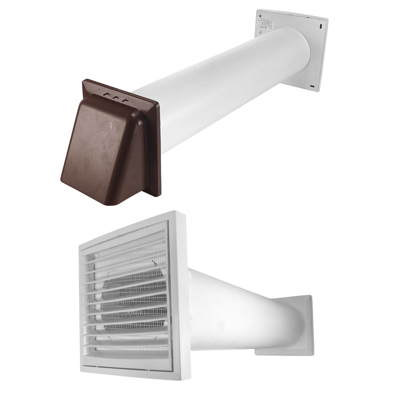 Through Wall Ventilation Kit Louvre Vent VC-KR0153 with Brown External Vent - OTHER