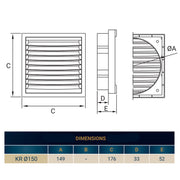 Louvre Vent KR150 - Hardware > Heating, Ventilation & Air Conditioning