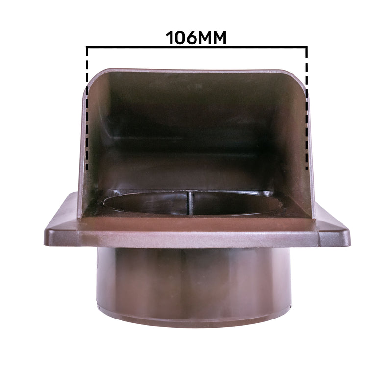 External Brown Louvre Vent KRD/100B fi100mm - Hardware > Heating, Ventilation & Air Conditioning
