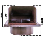 External Brown Louvre Vent KRD/100B fi100mm - Hardware > Heating, Ventilation & Air Conditioning