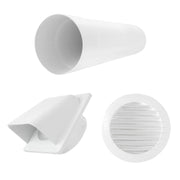 Through Wall Ventilation Kit Round Louvre Vent VC-KRO0184 with White External Vent - OTHER