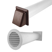 Through Wall Ventilation Kit Round Louvre Vent VC-KRO0184 with Brown External Vent - OTHER