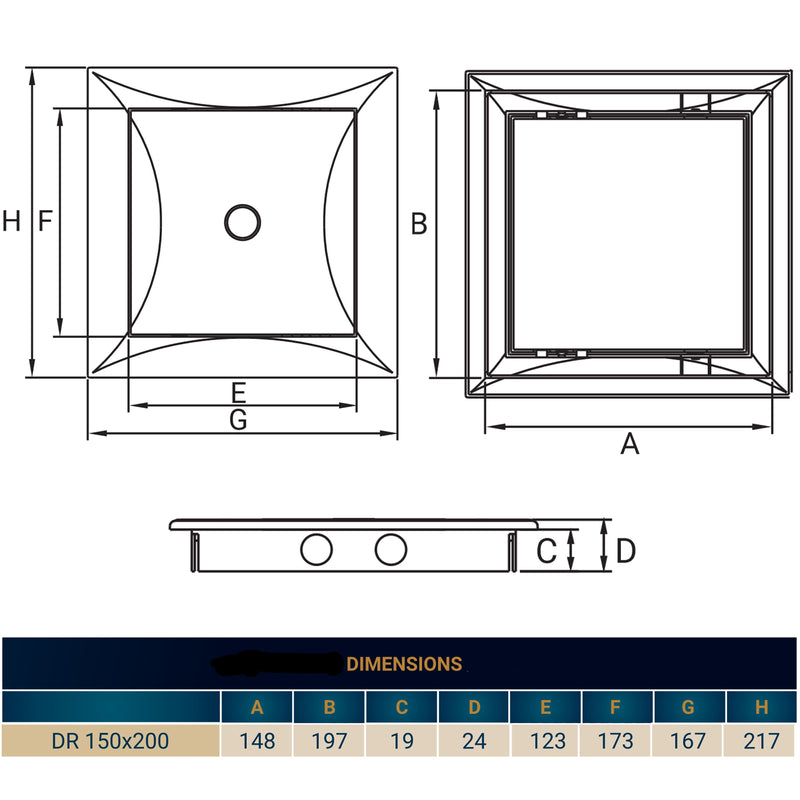 Access Panel Door PP, White 150mm x 200mm - Hardware > Building Materials > Hatches