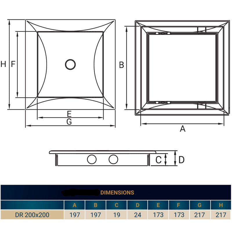 Access Panel Door PP, White 200mm x 200mm - Hardware > Building Materials > Hatches