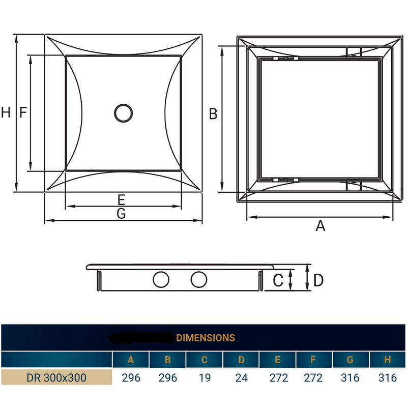 Access Panel Door PP, White 300mm x 300mm - Hardware > Building Materials > Hatches