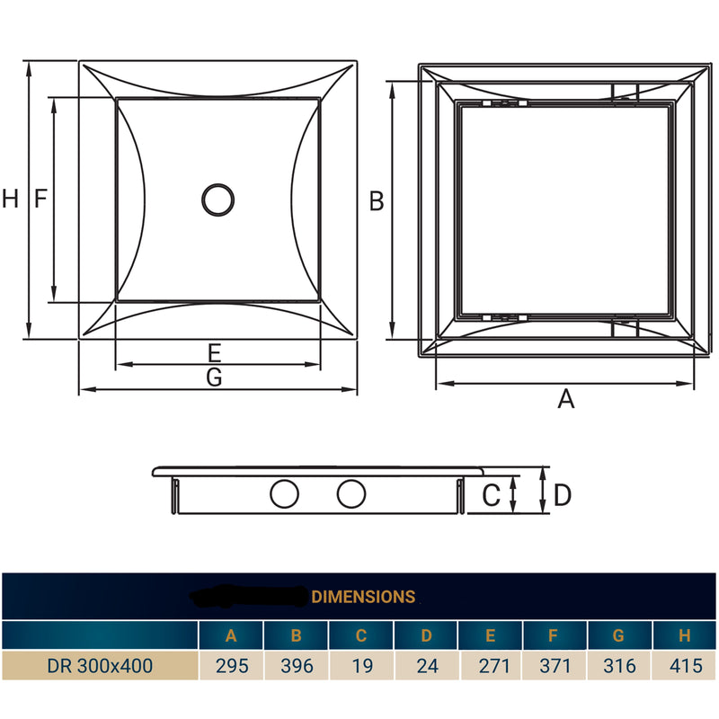 Access Panel Door PP, White 300mm x 400mm - Hardware > Building Materials > Hatches