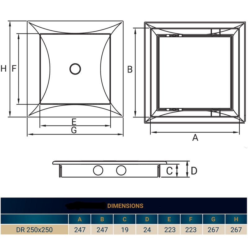 Access Panel Door PP, White 250mm x 250mm - Hardware > Building Materials > Hatches